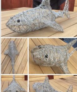 Steel Wire Shark Sculpture