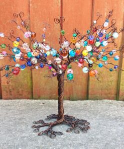 Wire Rainbow Crystal Tree Sculpture