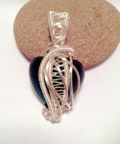 Alternative view of Wire Wrapped Glass Heart Necklace